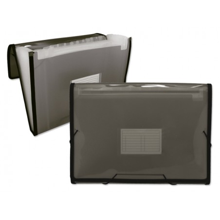 ✅ Ingraf Cadre Dossier Soufflet 13 Pochettes - Polypropylène Translucide - Elastiques et Rabats - Format A4 cou en stock