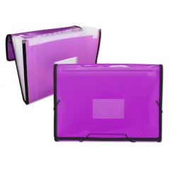 ✅ Ingraf Cadre Dossier Soufflet 13 Pochettes - Polypropylène Translucide - Elastiques et Rabats - Format A4 cou en stock