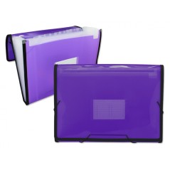 ✅ Ingraf Cadre Dossier Soufflet 13 Pochettes - Polypropylène Translucide - Elastiques et Rabats - Format A4 cou en stock