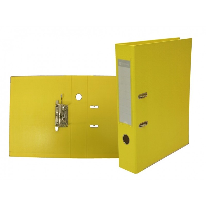 Classeur Bismark AZ en PVC Format Folio avec dos de 75 mm - Grande résistance - Porte-cartes sur le dos - Cartons métalliques