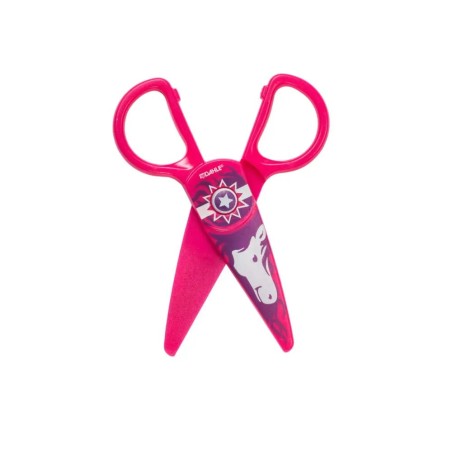 Dahle 54675 Kids Ciseaux Enfant 12 cm pour les Petits - Lames en Plastique - Bouts Arrondis - Modèle Cheval - Couleur Rose