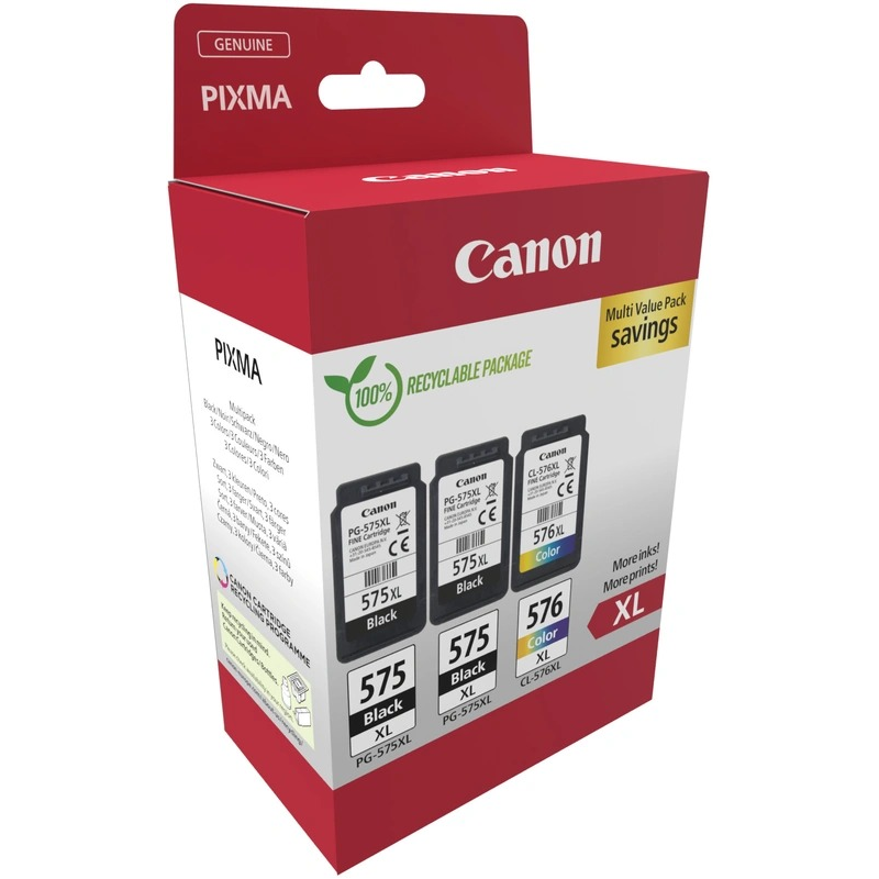 Canon PG-575XL/CL-576XL Multipack de 3 cartouches d'encre originales - 5437C004