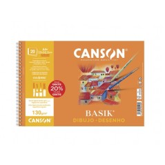 ✅ Canson Basik Bloc à Dessin Spirale 20 Feuilles A4+ 130g - Sans Cadre - Dimensions 23x32,5cm - Couleur Blanc c en stock