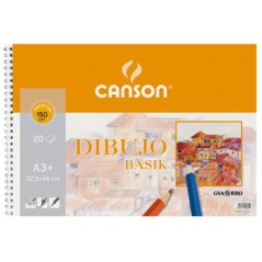 ✅ Canson Basik Bloc à Dessin de 20 Feuilles A3 150gr - Dimensions 32,5x46cm - Couleur Blanc couleur Blanc en stock