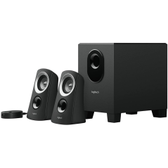 Système d'enceintes Logitech Z313 2.1 50W - Caisson de basses 15W - Entrée Jack 3,5 mm - Couleur noire