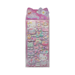 Stickers en relief Comansi Hello Kitty 10 x 25 cm - 4 modèles assortis - Effet 3D - Style Kawaii