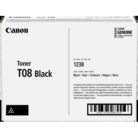 boîte pour cartouche de toner Canon T08
