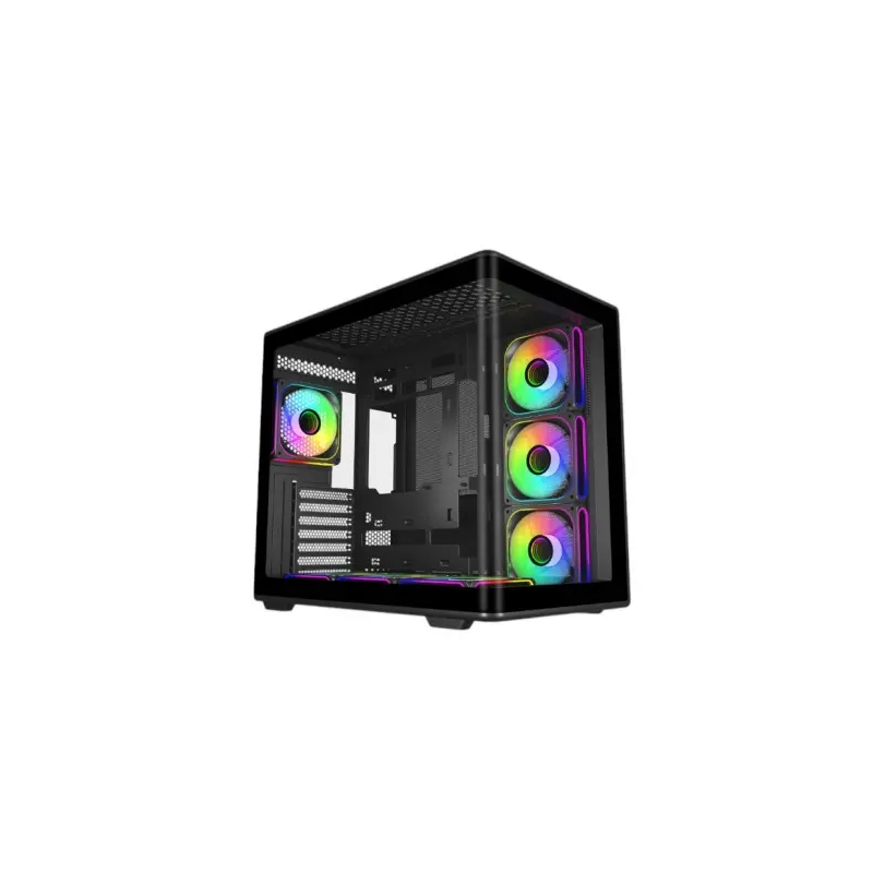 Boîtier moyen tour Cooler Master Elite 600 ATX/MicroATX/Mini-ITX - 4 ventilateurs RGB 120 mm - Vue panoramique - Double caméra