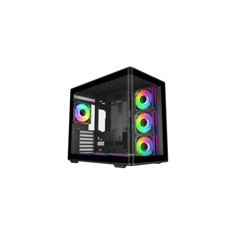 Boîtier moyen tour Cooler Master Elite 600 ATX/MicroATX/Mini-ITX - 4 ventilateurs RGB 120 mm - Vue panoramique - Double caméra