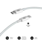Câble Subblim Plus USB-C - 100 W - Nylon tressé - 480 Mbps - Puce E-Marker - 1 mètre - Blanc