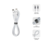 Câble Subblim Plus USB-C - 100 W - Nylon tressé - 480 Mbps - Puce E-Marker - 1 mètre - Blanc