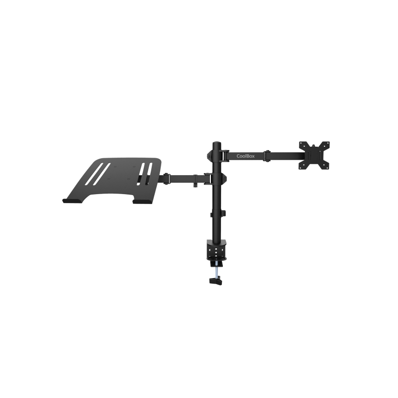 Support pivotant et inclinable pour ordinateur portable et écran/TV Coolbox MP01, 8 kg, jusqu'à 32 pouces - Noir