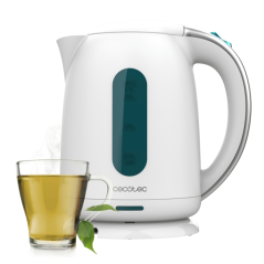Bouilloire électrique Cecotec Thermosense 180 blanche 1,7 L - Puissance 2200 W - Sans BPA - Base pivotante à 360° - Filtre