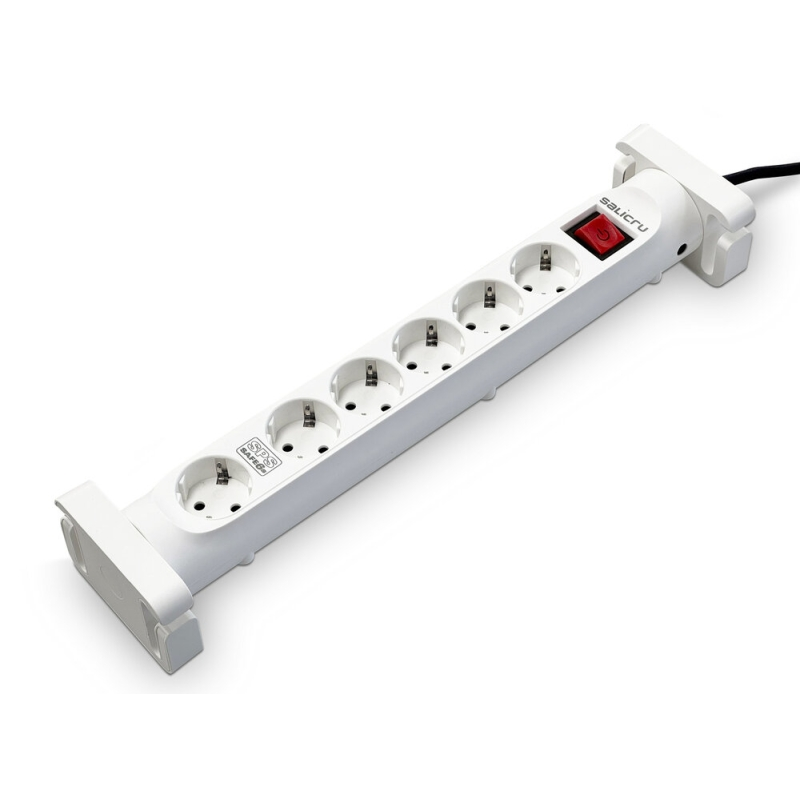 Multiprise Salicru SPS SAFE 6S, protections électriques actives de dernière génération - 6 prises Schuko - Blanche