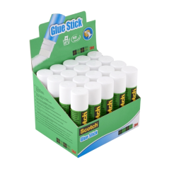 LOT de 20 Présentoir Scotch de 20 bâtons de colle solide de 21 g - Couleur transparente