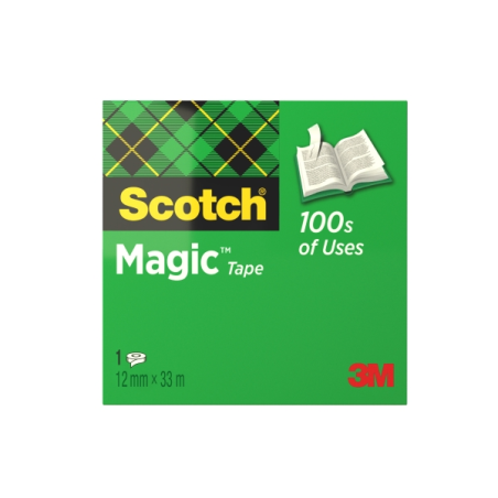 Ruban adhésif invisible Scotch Magic - 12 mm x 33 m - Transparent