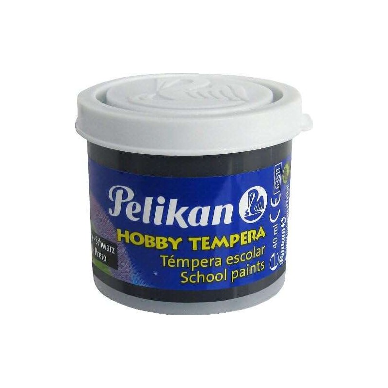 Pelikan School Tempera Bouteille 40 ml – Facile à laver – Idéal pour les projets scolaires – Couleur noire
