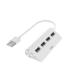 Hub USB 2.0 Hama Essential - Câble USB-A intégré de 15 cm - 4 ports USB-A femelles - Blanc