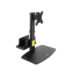 Support de bureau Tooq pour écrans 17"-27" - Hauteur réglable, pivotant et inclinable - Gestion des câbles - Poids maximal