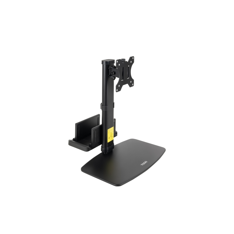 Support de bureau Tooq pour écrans 17"-27" - Hauteur réglable, pivotant et inclinable - Gestion des câbles - Poids maximal