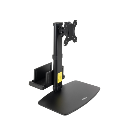 Support de bureau Tooq pour écrans 17"-27" - Hauteur réglable, pivotant et inclinable - Gestion des câbles - Poids maximal
