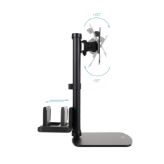 Support de bureau Tooq pour écrans 17"-27" - Hauteur réglable, pivotant et inclinable - Gestion des câbles - Poids maximal