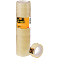 Lot de 10 rubans adhésifs Scotch - 15 mm x 10 m - Couleur transparente
