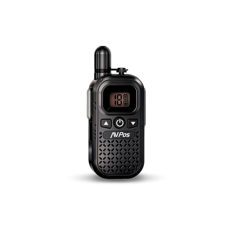 Talkie-walkie AVPos AVP-COMM-X25 - 16 canaux - 446 MHz - USB-C - Autonomie jusqu'à 18 h - Noir
