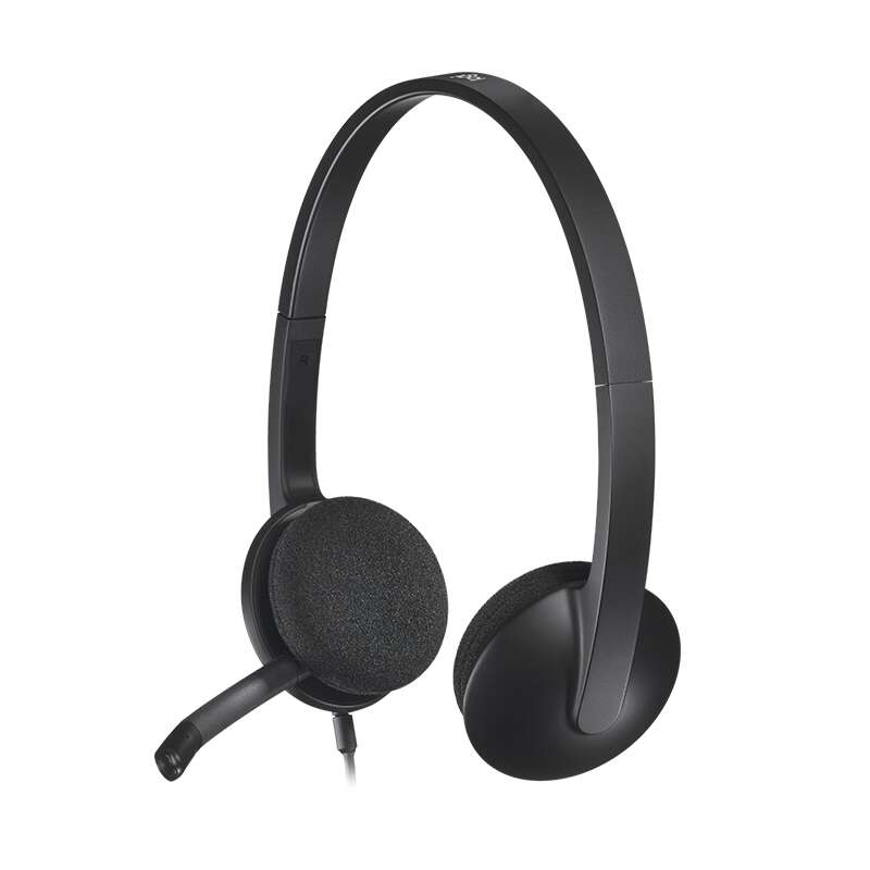 Casque Logitech H340 avec Microphone USB - Microphone Pliable - Arceau Ajustable - Oreillettes Rembourrées - Câble 1,80m