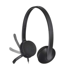 Casque Logitech H340 avec Microphone USB - Microphone Pliable - Arceau Ajustable - Oreillettes Rembourrées - Câble 1,80m