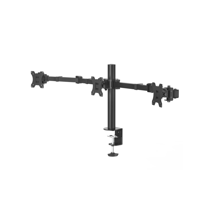 Support de bureau Hama avec bras articulés pour 3 écrans (13-27") - Capacité de charge : 7 kg - Inclinaison : 25° - Hauteur