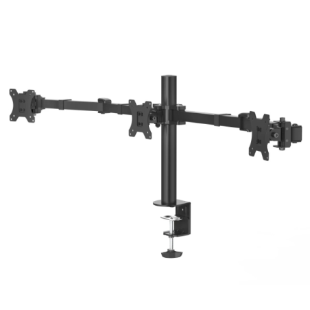Support de bureau Hama avec bras articulés pour 3 écrans (13-27") - Capacité de charge : 7 kg - Inclinaison : 25° - Hauteur