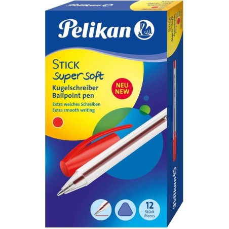 Stylo bille Pelikan Super Soft 1mm rouge lot de 50
