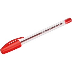 stylo bille rouge capuchon transparent
