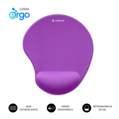 Tapis de souris ergonomique Subblim Ergo Neogel - Mousse résistante - Microtexturée imperméable - Base antidérapante - Lilas