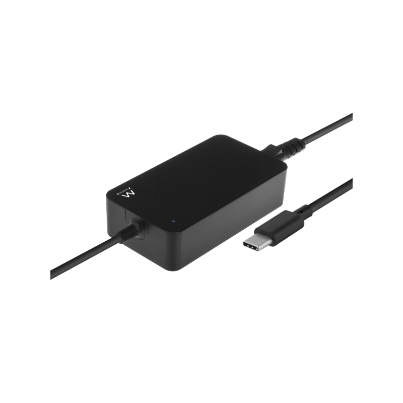 Chargeur universel pour ordinateur portable Ewent 45 W avec USB-C - Power Delivery - Longueur totale du câble : 2,75 m - Noir