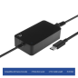 Chargeur universel pour ordinateur portable Ewent 45 W avec USB-C - Power Delivery - Longueur totale du câble : 2,75 m - Noir