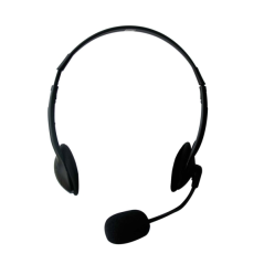 Casque stéréo Ewent - Microphone intégré - 2 prises jack 3,5 mm - Câble de 2,1 m - Noir