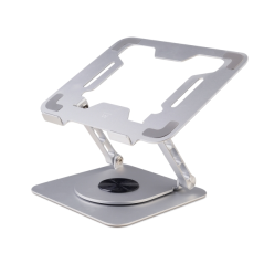 Support de bureau pour ordinateur portable Ewent - Aluminium - Rotation à 360° - Réglable - Base antidérapante - Réglable