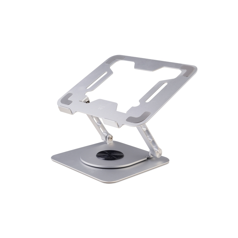 Support de bureau pour ordinateur portable Ewent - Aluminium - Rotation à 360° - Réglable - Base antidérapante - Réglable