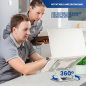 Support de bureau pour ordinateur portable Ewent - Aluminium - Rotation à 360° - Réglable - Base antidérapante - Réglable
