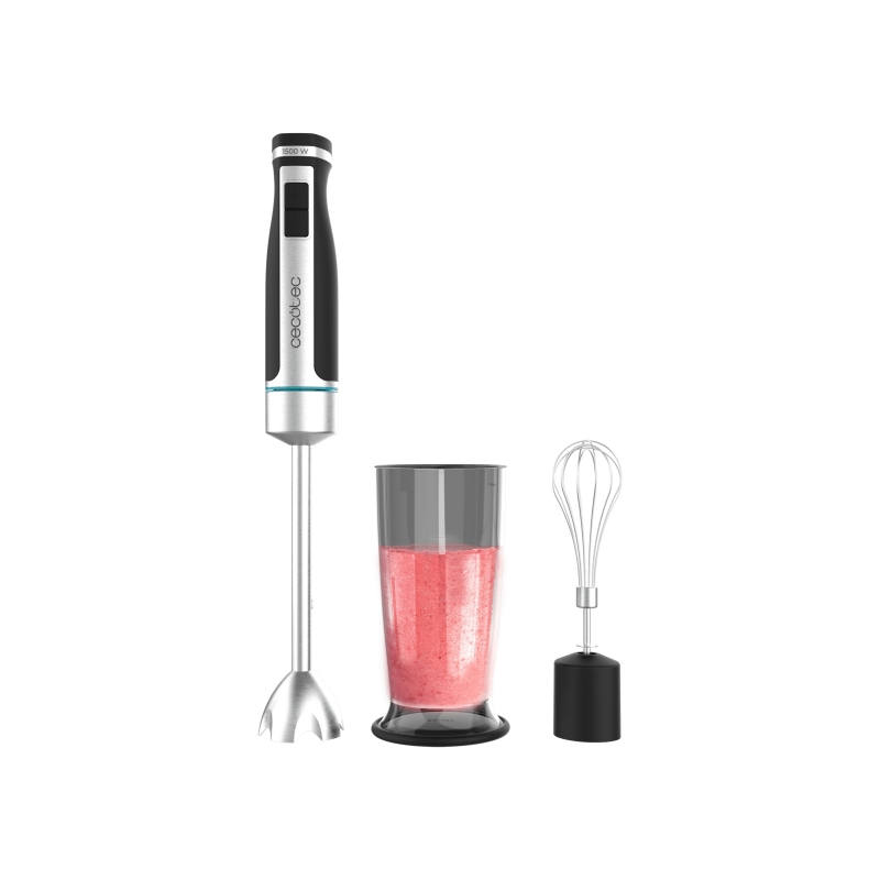 Mixeur plongeant Cecotec PowerGear 1500 XL Cream - 1500 W - Lames en titane - 21 vitesses - Système anti-éclaboussures