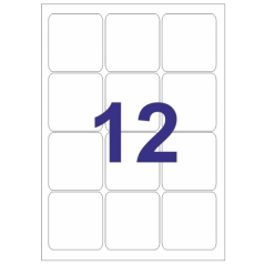 Lot de 3 étiquettes Multi3 de 1 200 étiquettes, format 63,5 x 72 mm, adhésif permanent, bords arrondis, blanc