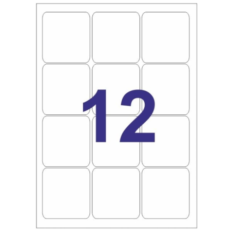Lot de 3 étiquettes Multi3 de 1 200 étiquettes, format 63,5 x 72 mm, adhésif permanent, bords arrondis, blanc