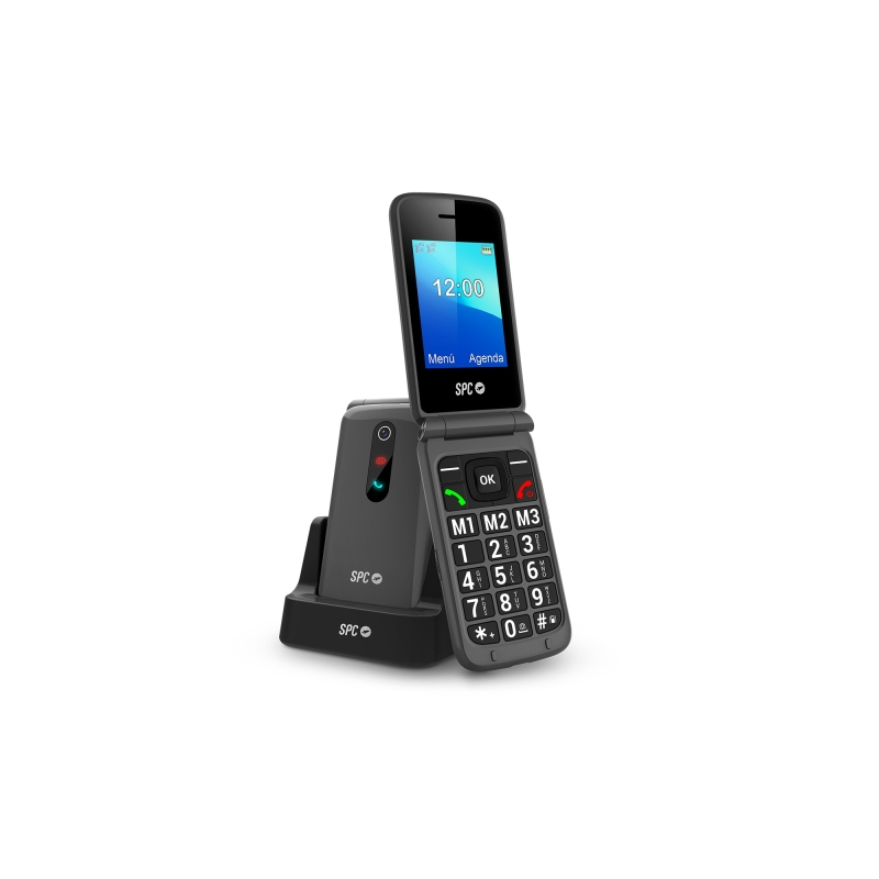 Téléphone portable SPC Stella 3 Flip pour seniors - Bouton SOS - Grandes touches et boutons - Aide à distance intelligente