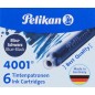 Cartouches stylo plume Pelikan 4001 bleu/noir x6 Cartouches stylo plume Pelikan 4001 bleu/noir x6