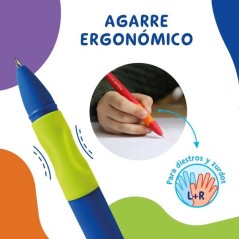 stylo ergonomique bleu vert plastique