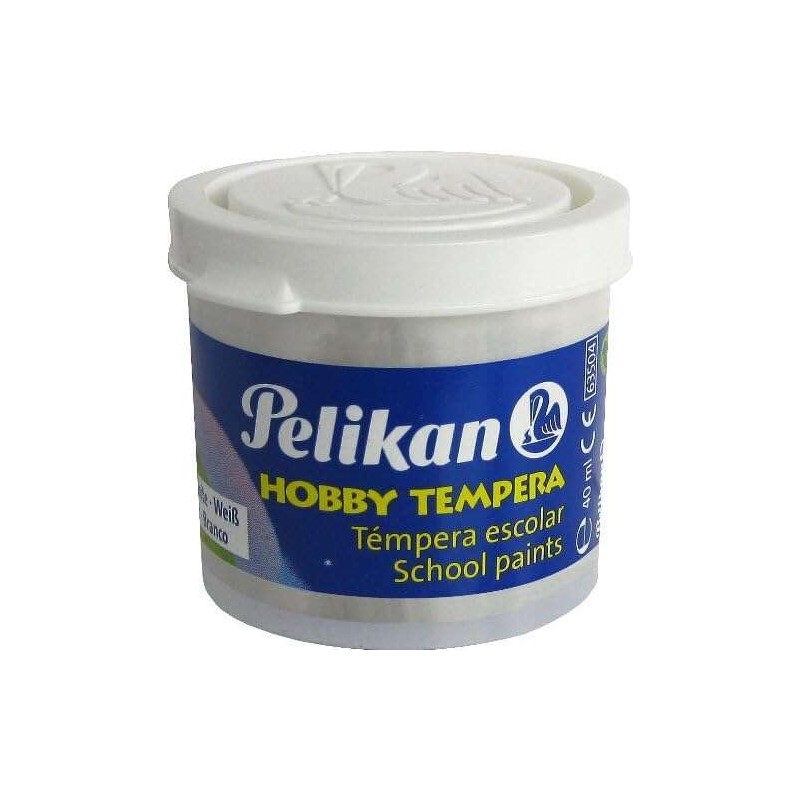 Pelikan School Tempera Bouteille 40 ml – Facile à laver – Idéal pour les travaux manuels – Couleur blanche