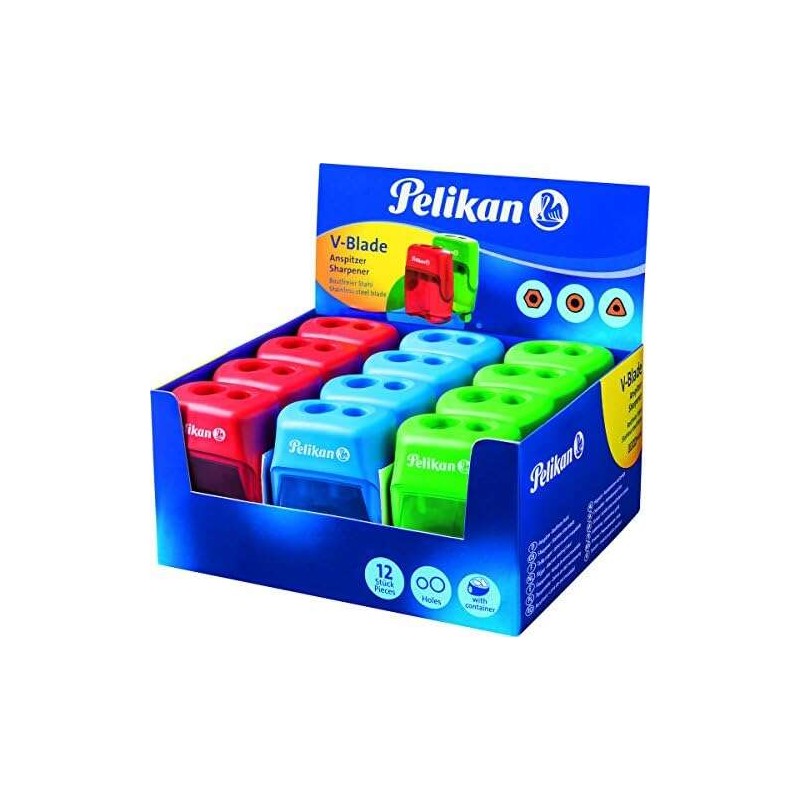 Taille-crayons double trou avec dépôt - Pelikan - Lot de 12

