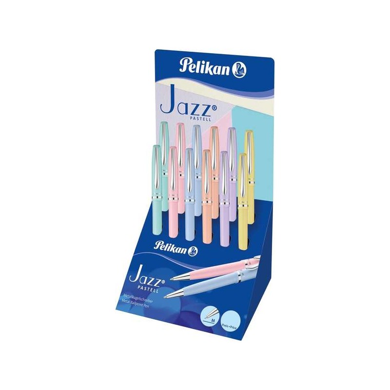 Stylos fins pastel Pelikan Jazz présentoir de 12 unités